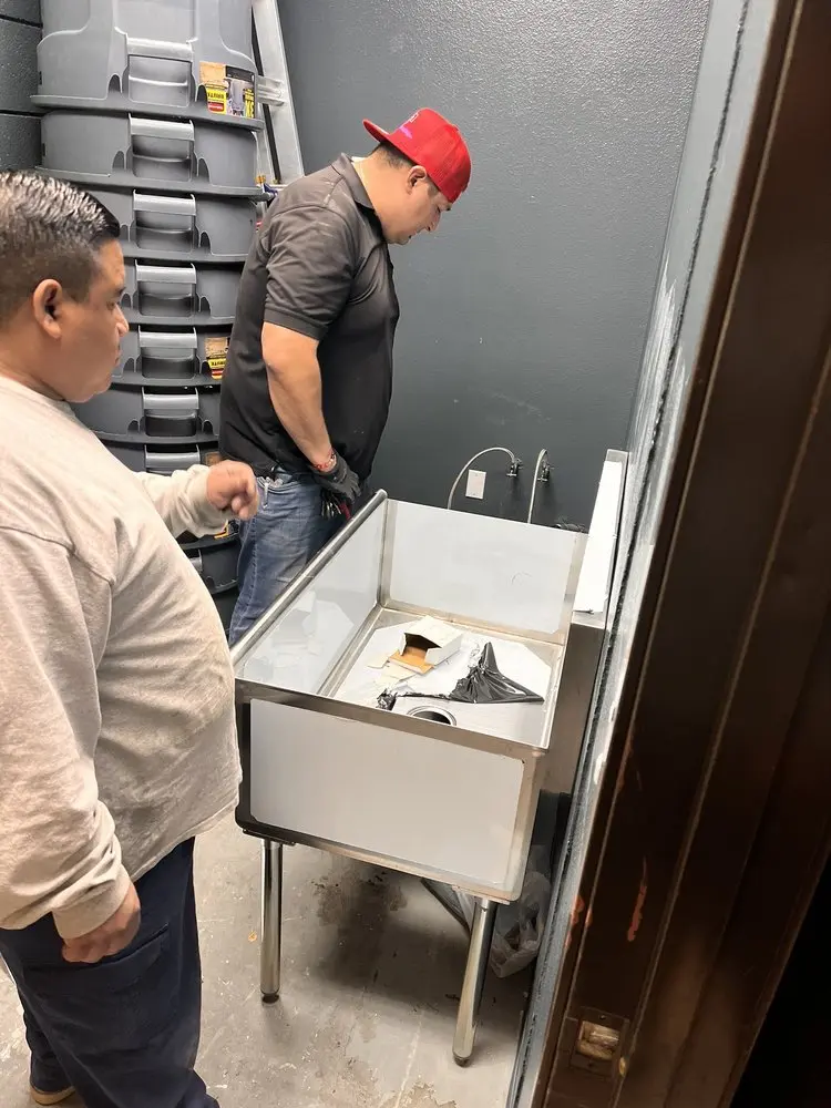 Commercial plumbing and sink installation in Weatherford